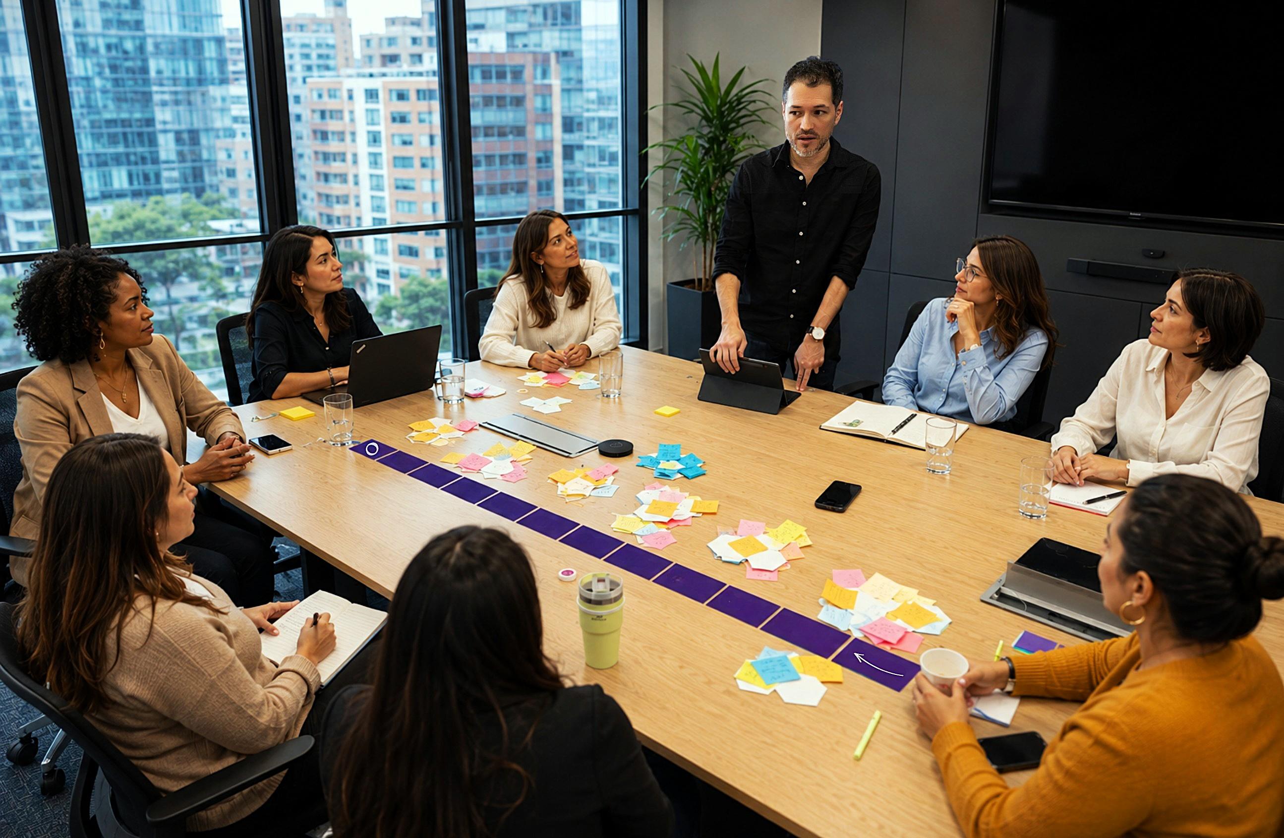 Jhohann guiando una sesión de Storytelling 361° con un equipo